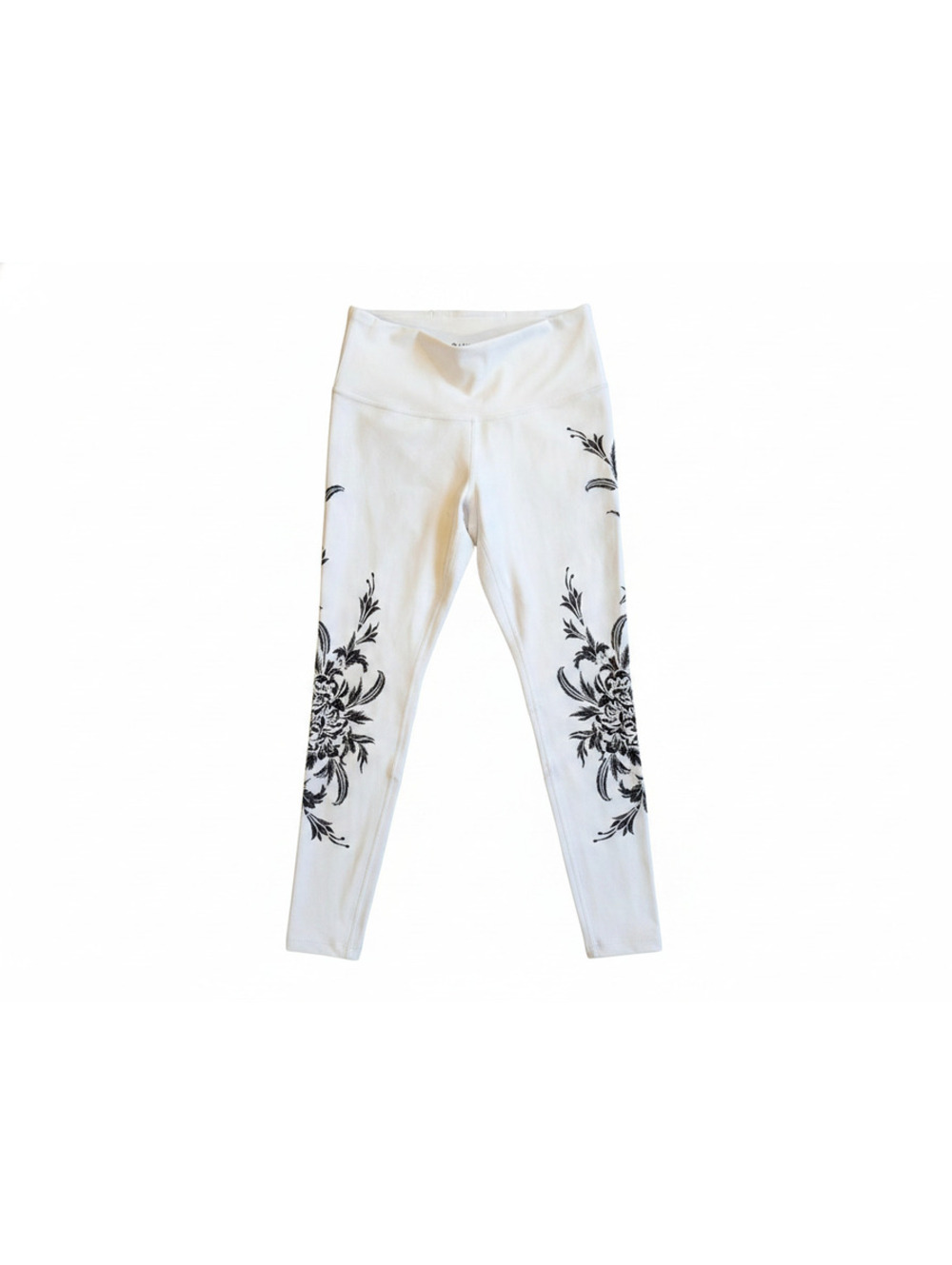 Athleta White Floral Print High Rise Crop Leggings XS Yoga Workout Pants